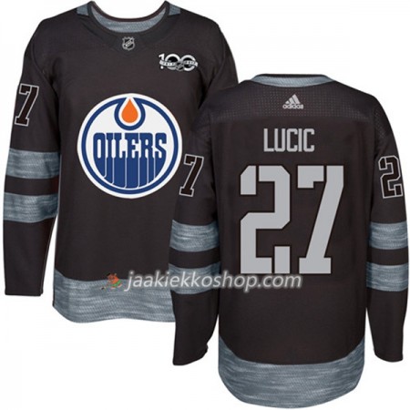 Miehille NHL Edmonton Oilers Pelipaita Milan Lucic 27 1917-2017 100th Anniversary Adidas Musta Authentic